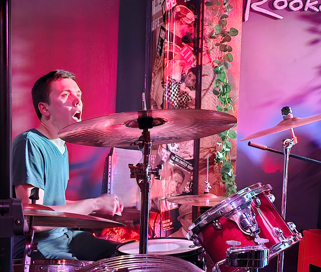 Stefan playing drums